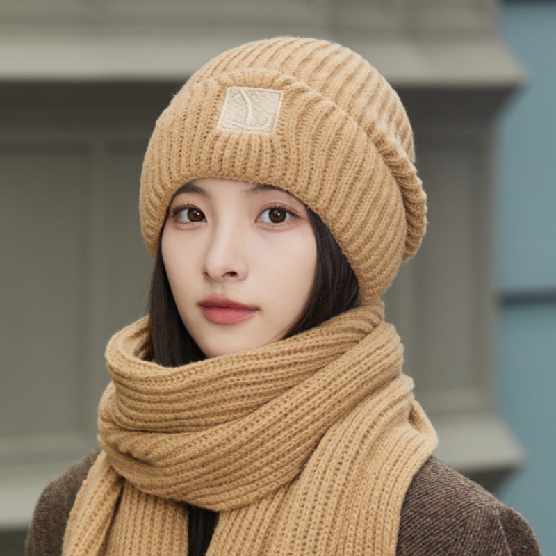 New Knitted For Women, Autumn And Winter, Fleece-Lined, Thickened, Warm, Slouchy Beanie, Large Head Circumference,_voghion.com