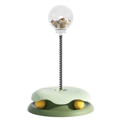 New cat toys, cat turntable with spring leakage ball, cat play plate, funny cat self-pleasure, pet cat turntable