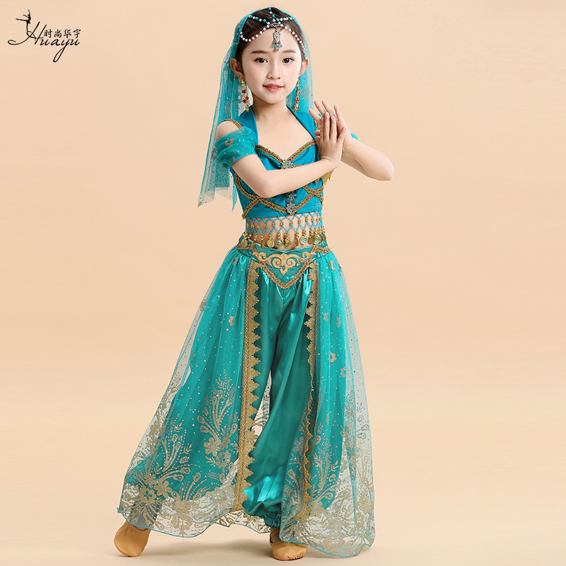 Halloween Princess Dress New Jasmine Princess Aladdin Magic Lamp Children's Suit Indian Dance Girls Performance Costume Halloween Princess Dress New Jasmine Princess Aladdin Magic Lamp Children's Suit Indian Dance Girls Performance Costume