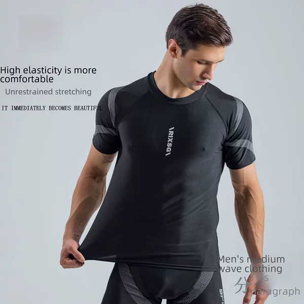 Xiao Shu Men's Swimsuit Swimming Trunks suit Swimsuit Top Full Body Men's Five Points Professional Flat Angle Quick-drying Swimming Equipment