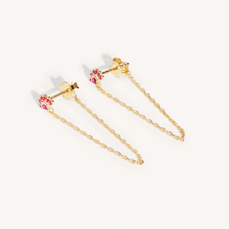 Drop Earrings Classification 1 Piece Quantity Holiday, Daily Occasion 1 Piece Sweet Devil'S Eye Inlay 925 Sterling Silver Copper Zircon Drop Earrings