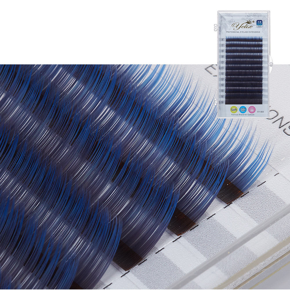 Fábrica de pestañas mezcladas 0.07 pestañas individuales al por mayor color cerrado pestañas falsas pestañas gradientes redondas injerto de pestañas