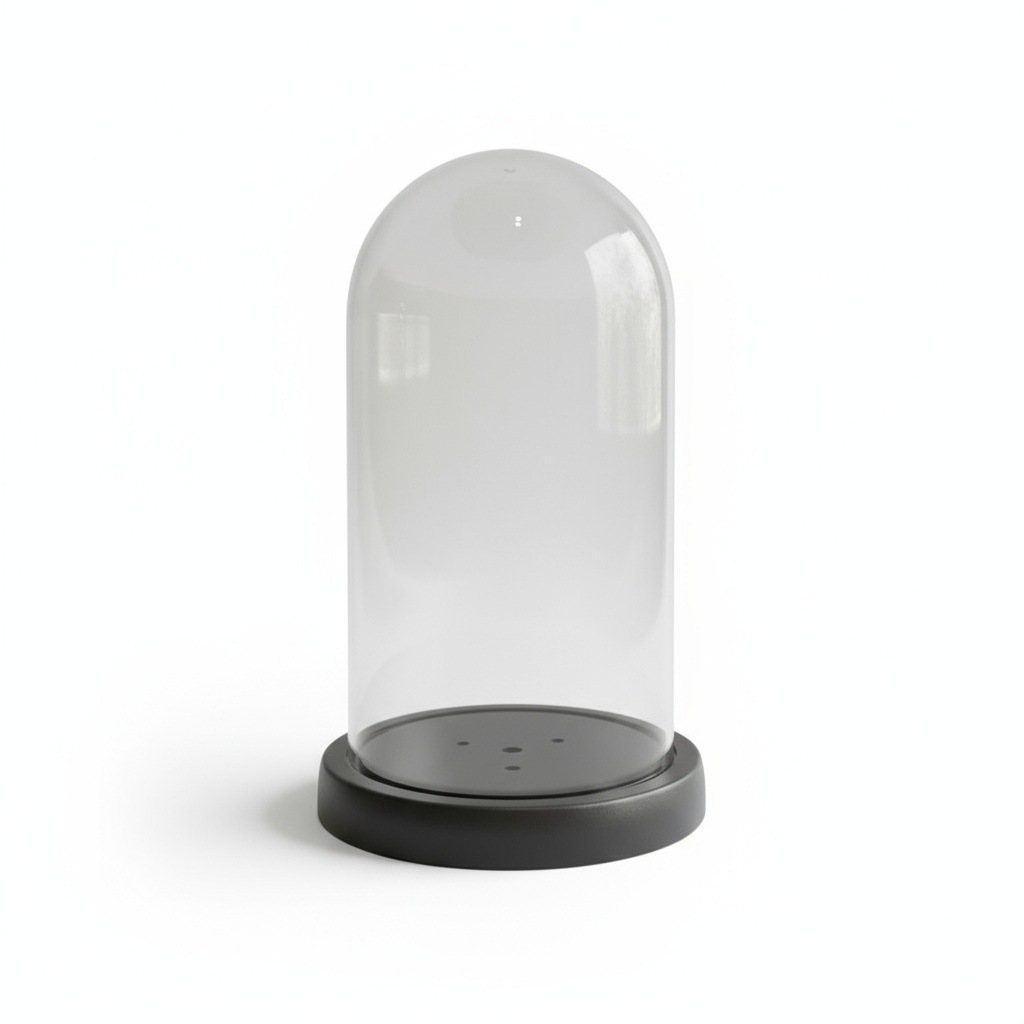 Flor inmortal cubierta de vidrio cubierta de acrílico cubierta de plástico transparente semicircular flor seca base a prueba de polvo con lámpara DIY material