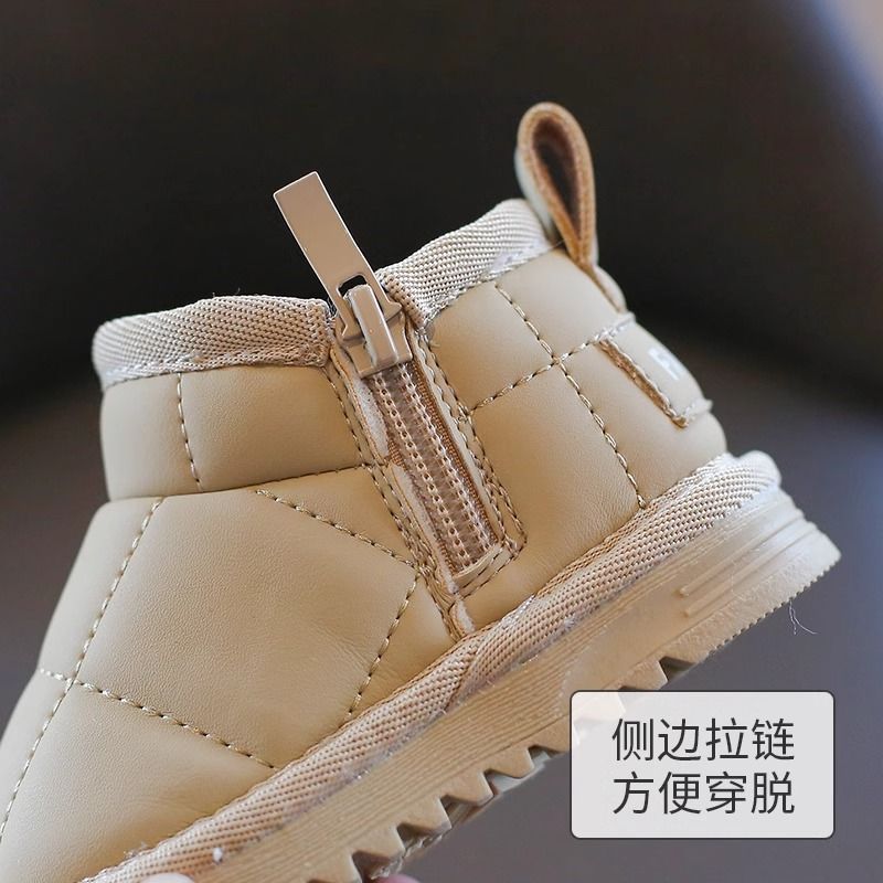 男童雪地靴一岁婴儿鞋子冬季宝宝加厚软底学步鞋女童防滑防水棉靴|undefined