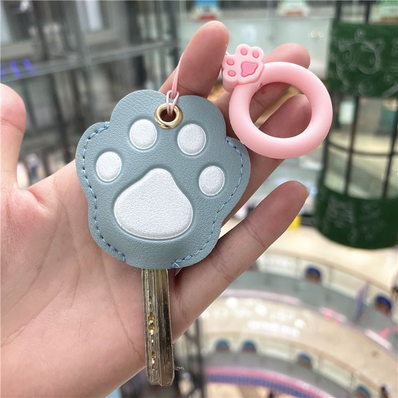 卡通猫爪钥匙扣挂件个性可爱女家用电梯门禁卡套电动车钥匙套加大|undefined