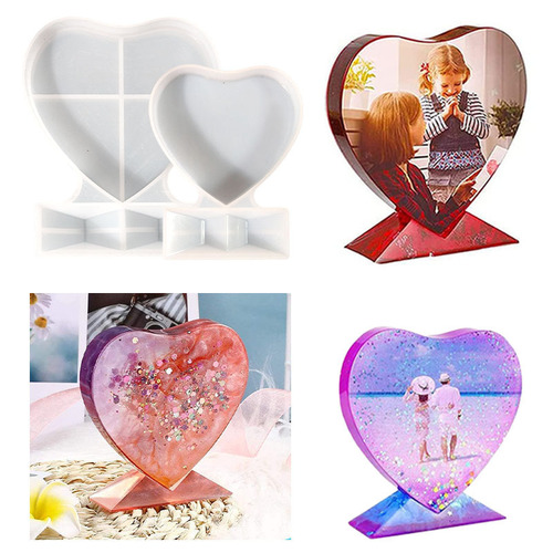 Best DIY resin mold photo frame decorative size large heart mold silicone mold cross-border exclusive supply