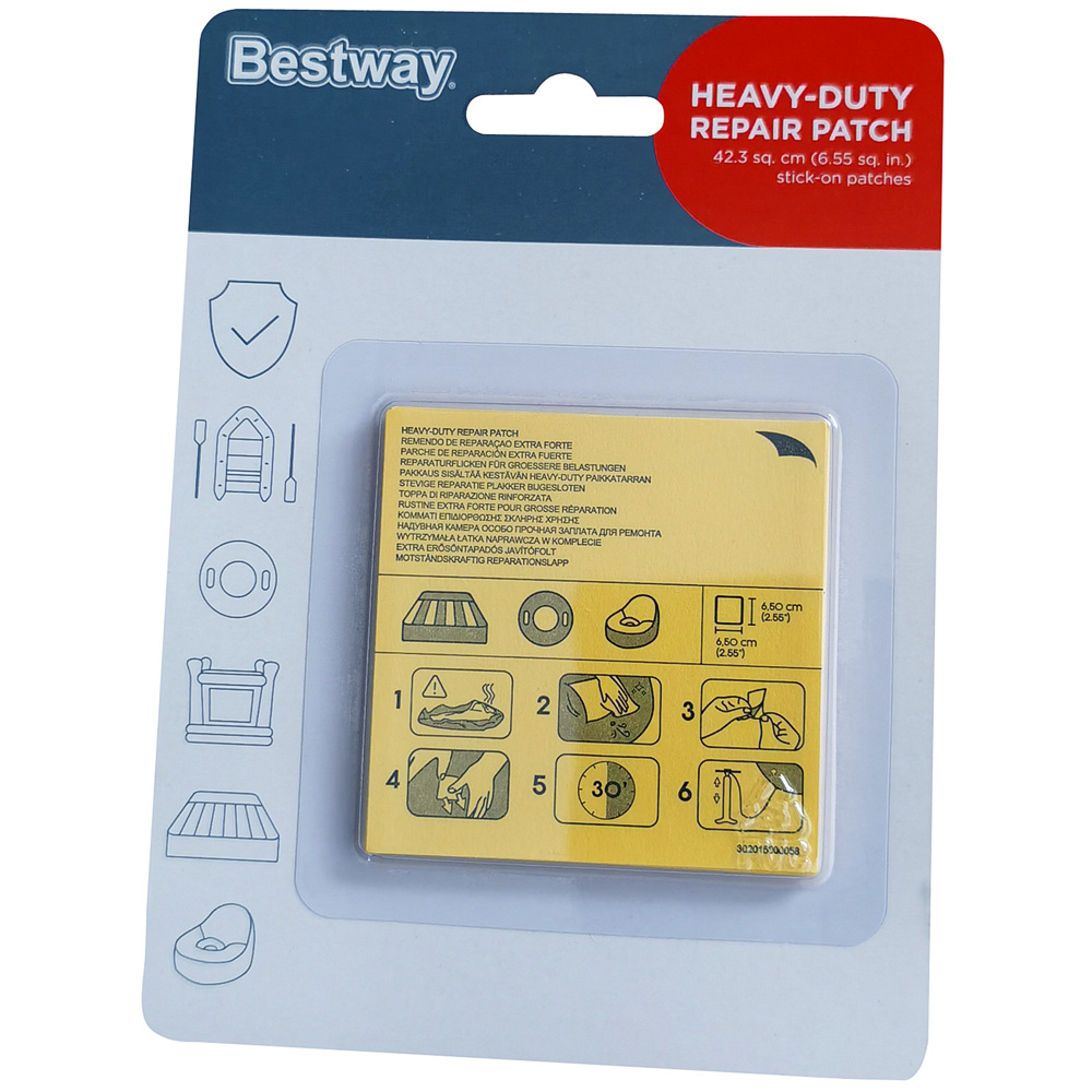 Parche de reparación rápida para productos inflables Bestway, adhesivo para piscinas, botes y salvavidas