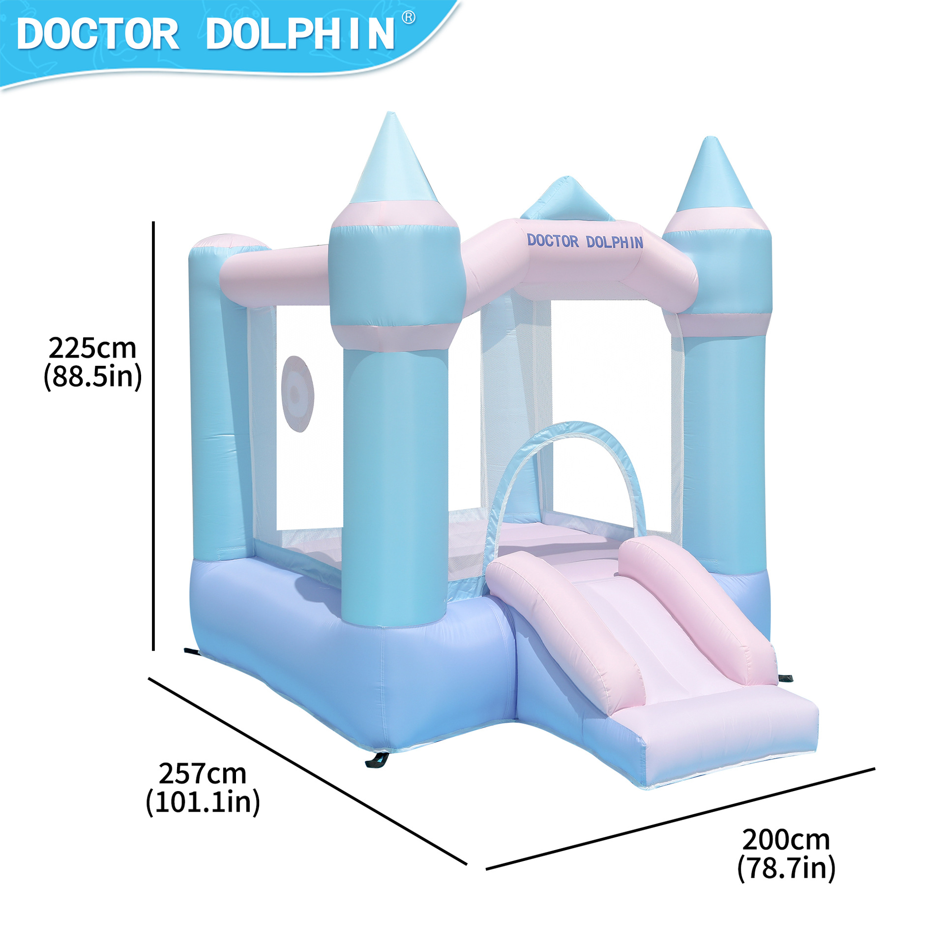 Dr. Pig Inflatable Castle Kids Indoor Playground Inflatable Slide Trampoline Jugues pequeños castillos inflables domésticos