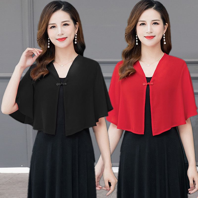 Chiffon Shawl 2023 Summer New Sunscreen Cloak Sunscreen All-match Thin Cardigan Coat Women's Outer Cape Chiffon Shawl 2023 Summer New Sunscreen Cloak Sunscreen All-match Thin Cardigan Coat Women's Outer Cape