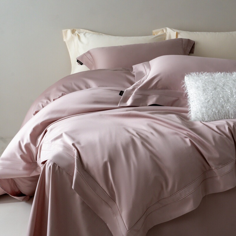 Lubele Quiet Luxury Minimalist Class a 120S Long-Staple Cotton Four-Piece Set with Double-Embedded Thread Pure Cotton Sateen Bedding, Warm and Delicate