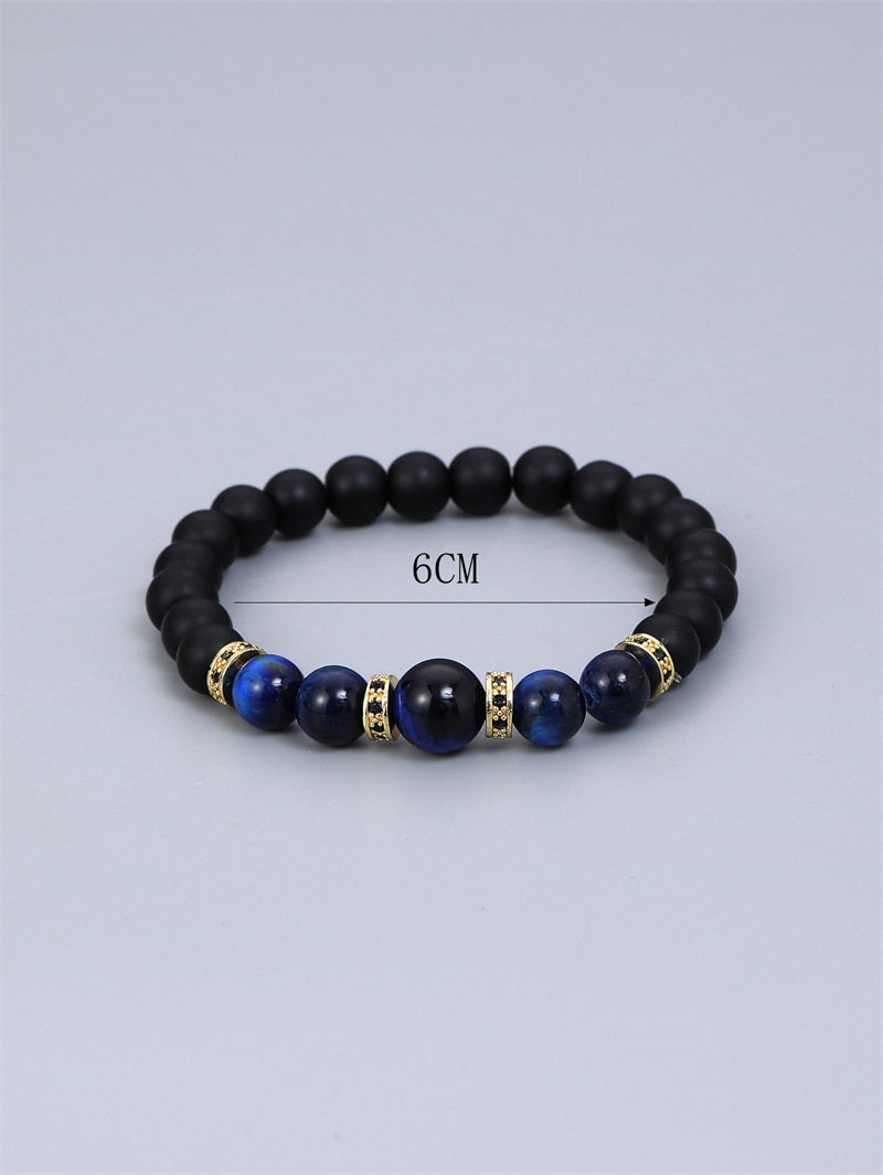 simple frosted beaded diy 8/10mm blue tiger eye stone bracelet