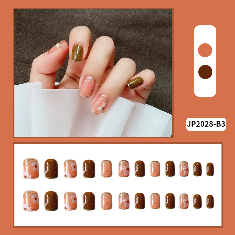 Estilo explosivo retro suave ropa de uñas parche de uñas de flores dulces uñas postizas desmontables terminadas al por mayor