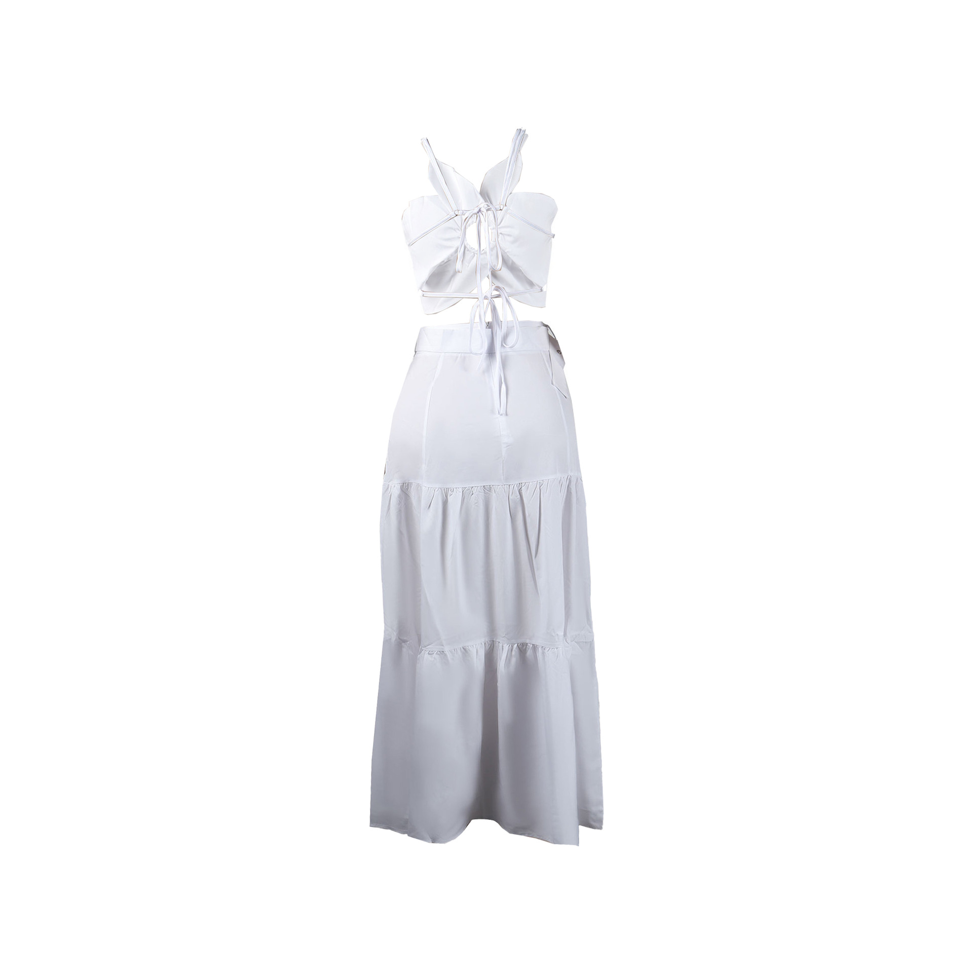 354g Weight Sleeveless Sleeve Length Polyester Fabric Type Skirt Co-ord Set Sets Type 2 Pieces Set Quantity Holiday Occasion Strap Neckline Slim Fit Type Solid Color, Flower Pattern Summer Season Women's Gender Vacation Style Holiday Women's Vacation Solid Color Flower Polyester Skirt Co-ord Set Skirt Sets 17
