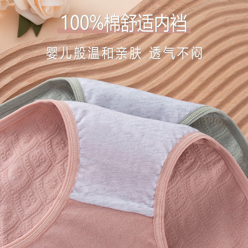 Más el tamaño de la ropa interior de las mujeres entrepierna de algodón antibacteriano de algodón puro de primavera y otoño dulce puro deseo calzoncillos cortos cabeza grasa mm200kg