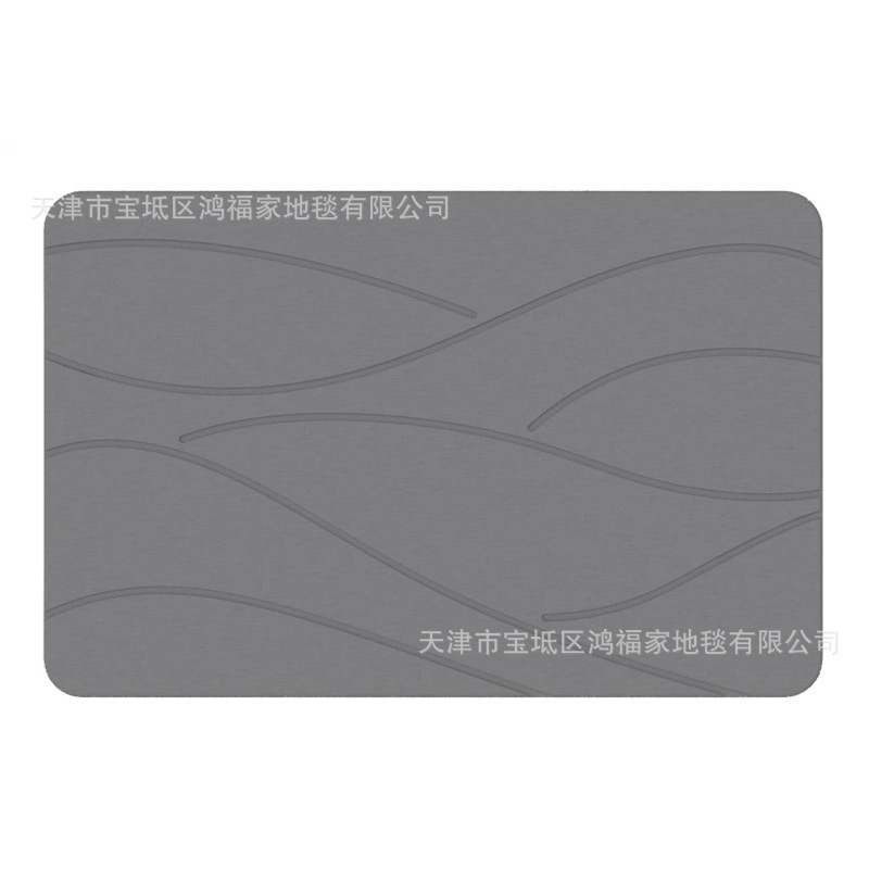 跨境素色条纹软硅藻泥地垫欧美浴室卫生间防滑吸水脚垫地毯厨房垫|undefined