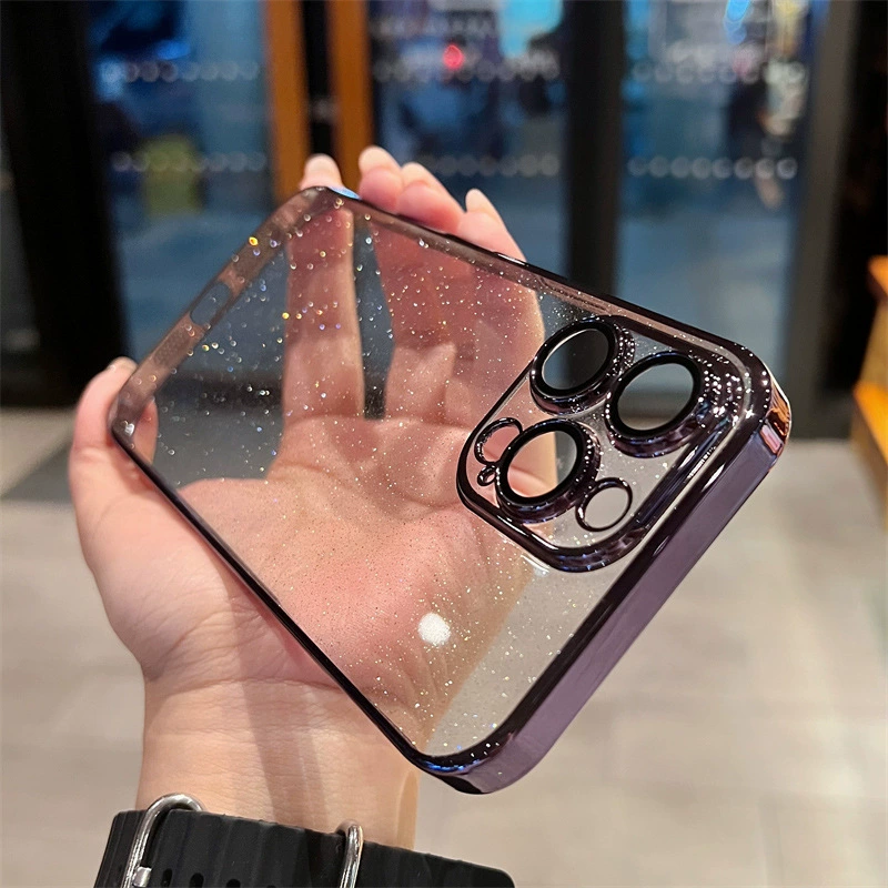 Ultra-thin Transparent Protective Case (Apple) iPhone 16 / 17 Pro Max, Starry Electroplated PC