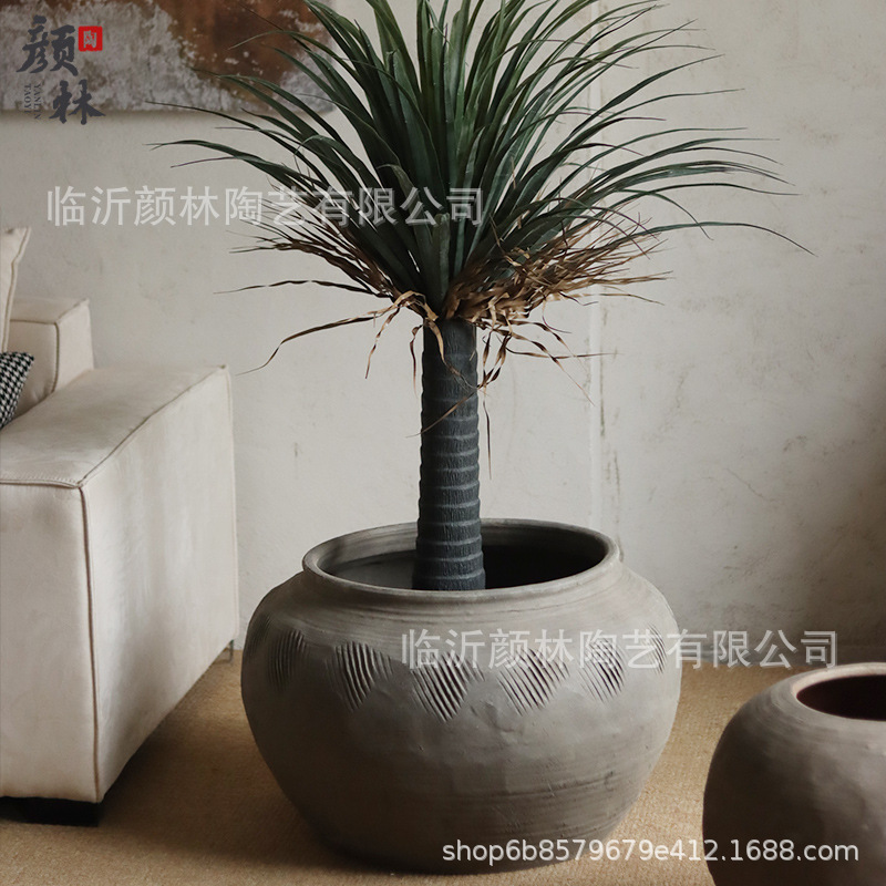 Cerámica de tierra de terra, frasco de viento silencioso, frasco de cerámica hecha a mano, decoración residencial, frasco antiguo, frasco de plantación verde, frasco de viento silencioso, adornos de viento silencioso