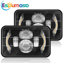 适用牧马人大灯5寸4珠方形越野车透镜带转向车灯改装汽车led大灯