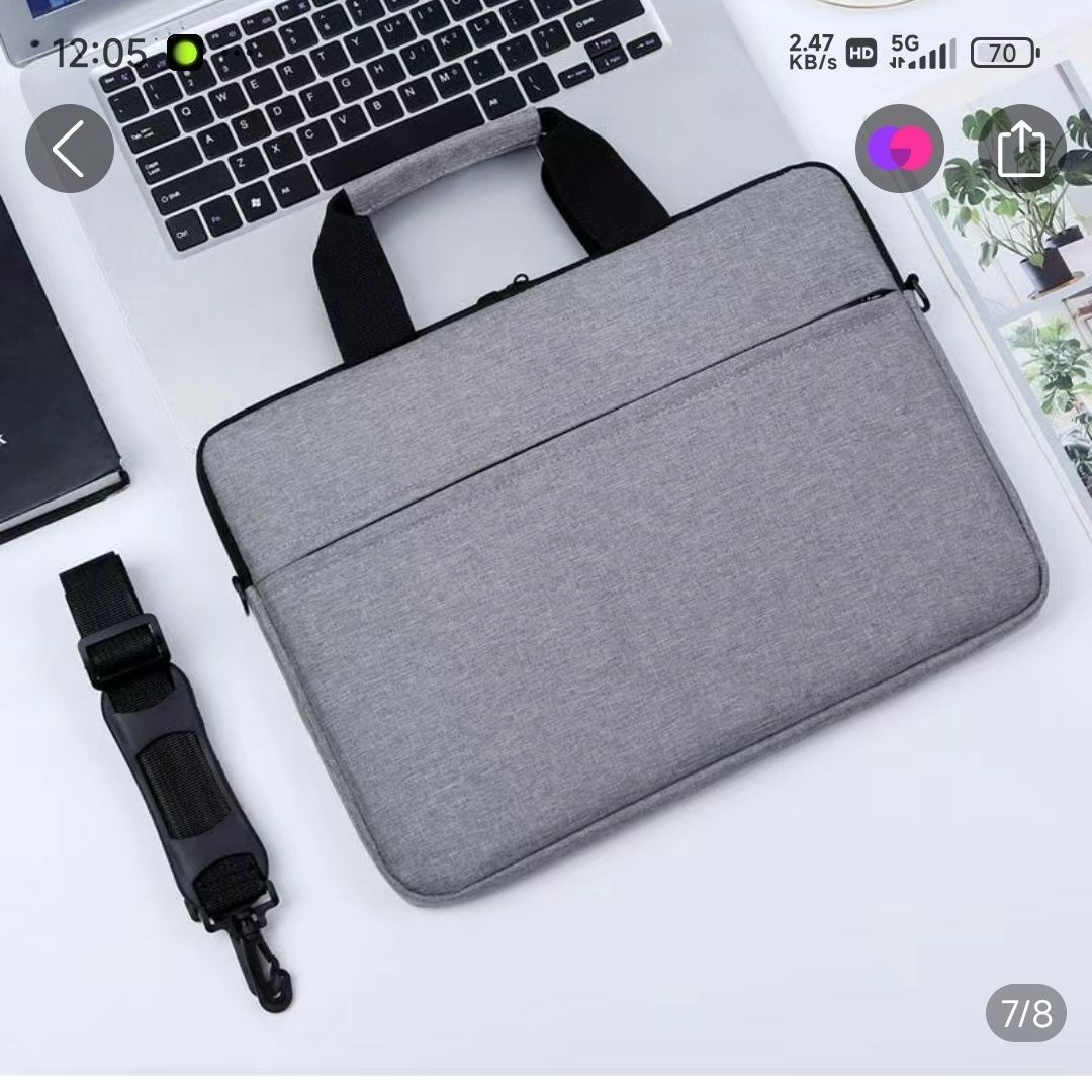 New commuter laptop bag, stylish and simple, large-capacity outdoor document bag, crossbody briefcase