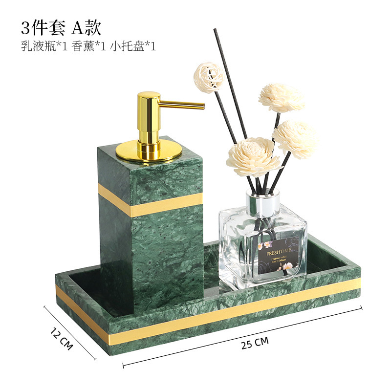 ホテルの大理石の洗面セットの風呂の5つのセットは軽くて豪華なモデルルームの浴室の置物の北欧のinsの風の家庭用です。|undefined