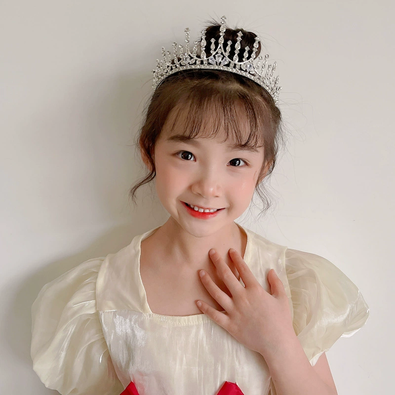 Детская тиara-ободок для princess, корона для волос, подарок на день рождения, декоративная стиль с кристаллами-сикра
