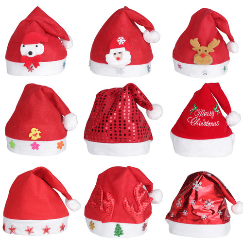 New luminous children's Christmas hat Party decoration Christmas hat Christmas gift Ordinary Christmas hat wholesale