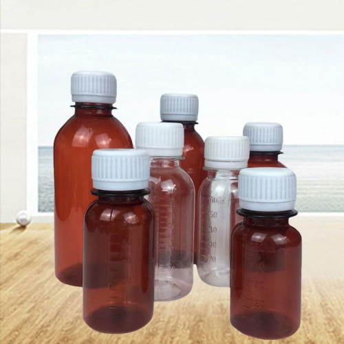 50 100 500ml plastic bottle small mouth graduated bottle transparent brown small mouth bottle syrup bottle liquid sample bottle