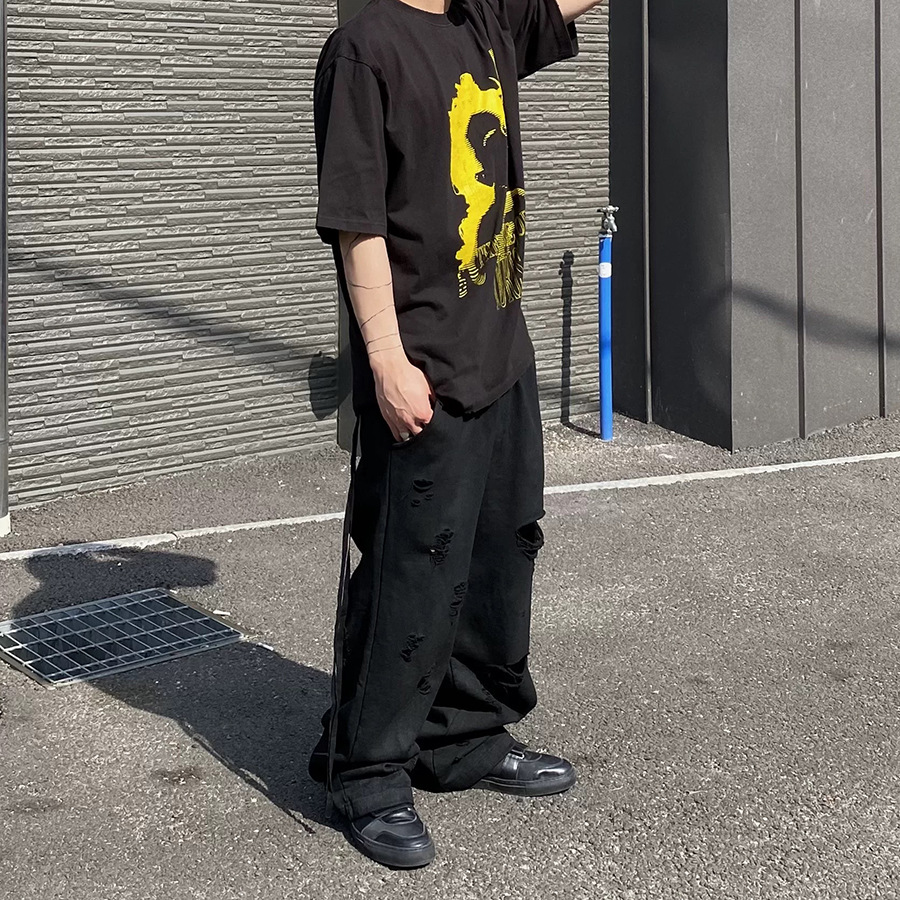 Street Undermycar Pantalones rectos para hombres sueltos pantalones de piernas casuales