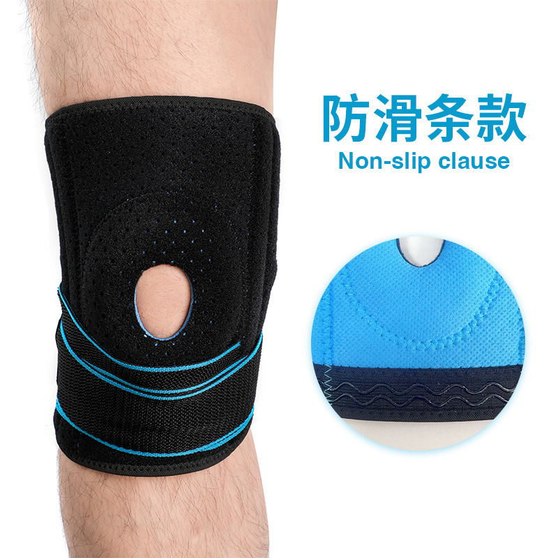 サマーストラップブラックスポーツ膝パッド登山スプリング膝保護シリコーン保護加圧サイクリングサポート滑り止め|undefined