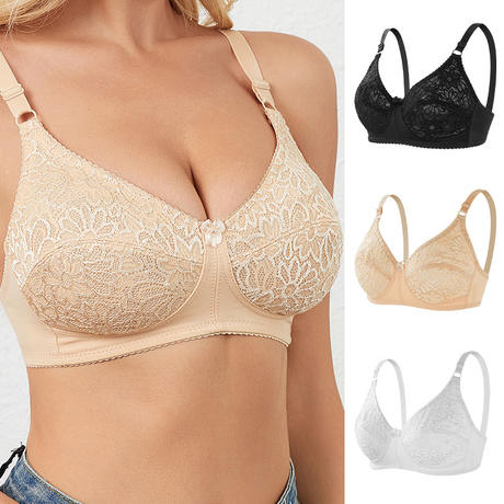 Foreign Trade Lace Sexy Women's Bra, Breathable and Comfortable, Ultra-Thin Molded Cup Underwear, Wireless Bowknot Traditional Bra