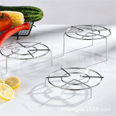 加厚4厘不鏽鋼無磁蒸架隔水家用電飯鍋蒸籠高壓鍋高腳蒸蛋架三腳