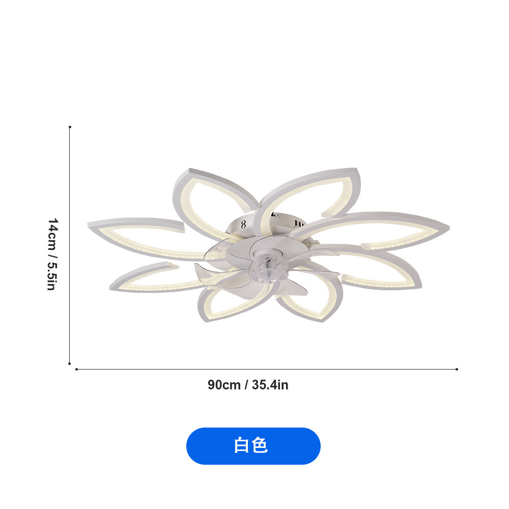 Ventilador de Techo Ultrafino con Luz de Aluminio y Plástico con Control Remoto y App para Sala de Estar y Dormitorio image 7