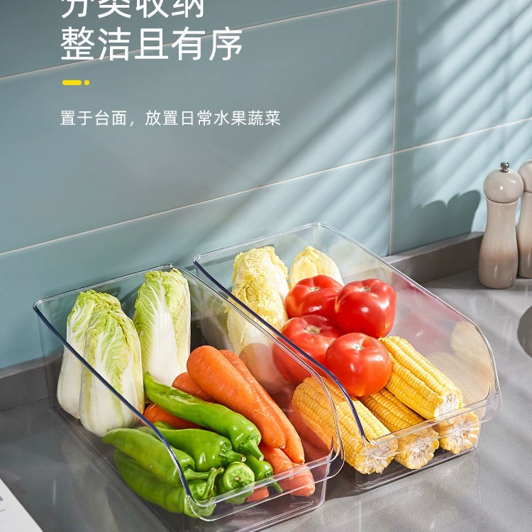 Refrigerator storage box, clear plastic rectangular organizer, for eggs and frozen food, multi‑size