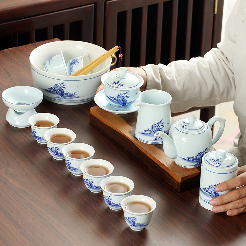 源头厂家直供白瓷功夫整套茶具套装精美礼盒商务礼品支持定制批发|ms