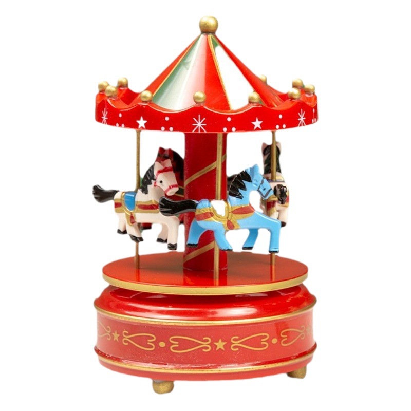 Caja de Música Creativa del carrusel caja de música de regalo de Navidad regalo de cumpleaños decoración de escritorio Decoración