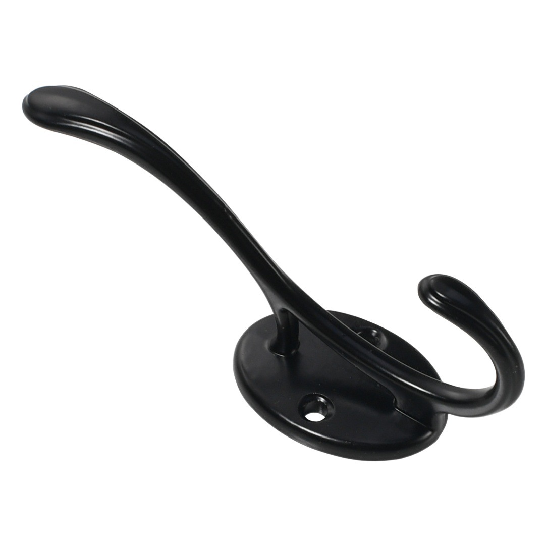 Antiguo armario ropa gancho cocina baño montado en la pared solo gancho muebles ropa sombrero gancho de aleación de zinc Negro