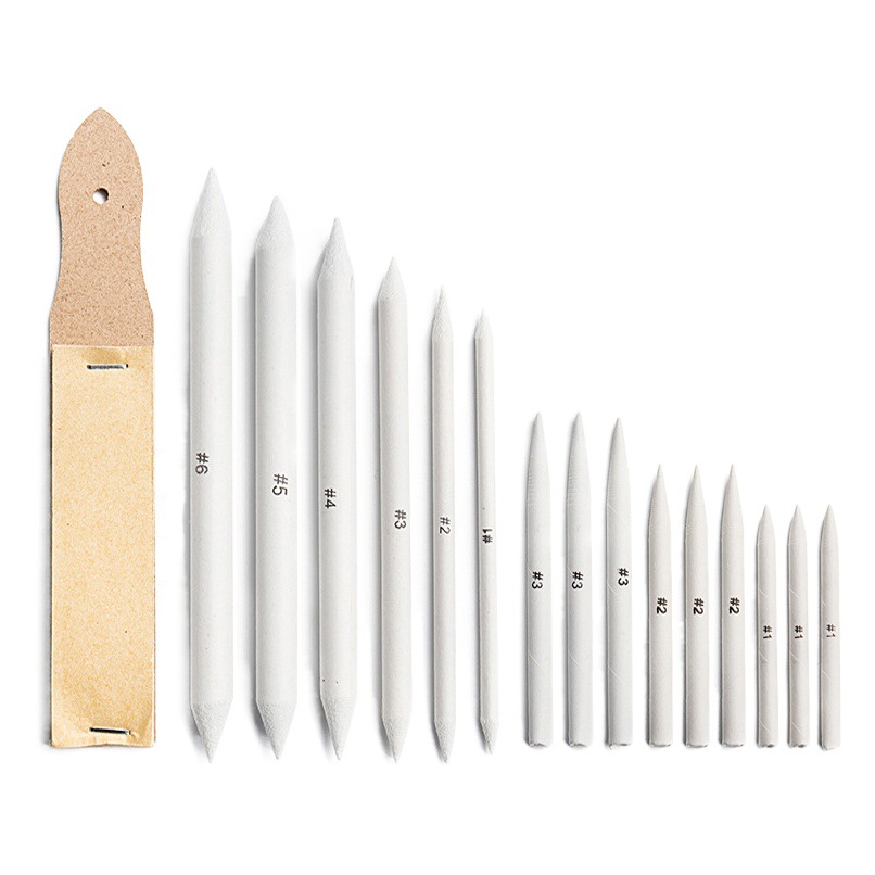 Cepillo de papel transfronterizo 16 piezas traje de sandboard sólido de doble cara puntiagudo limpie la pluma herramienta de pintura de boceto pluma hueca