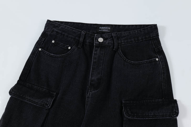 Men's Clothing Street Personality Multi-Pocket Tooling Jeans Men's and Women's Trendy Brand Urban Design Sense Casual All-Match Straight Pants_voghion.com