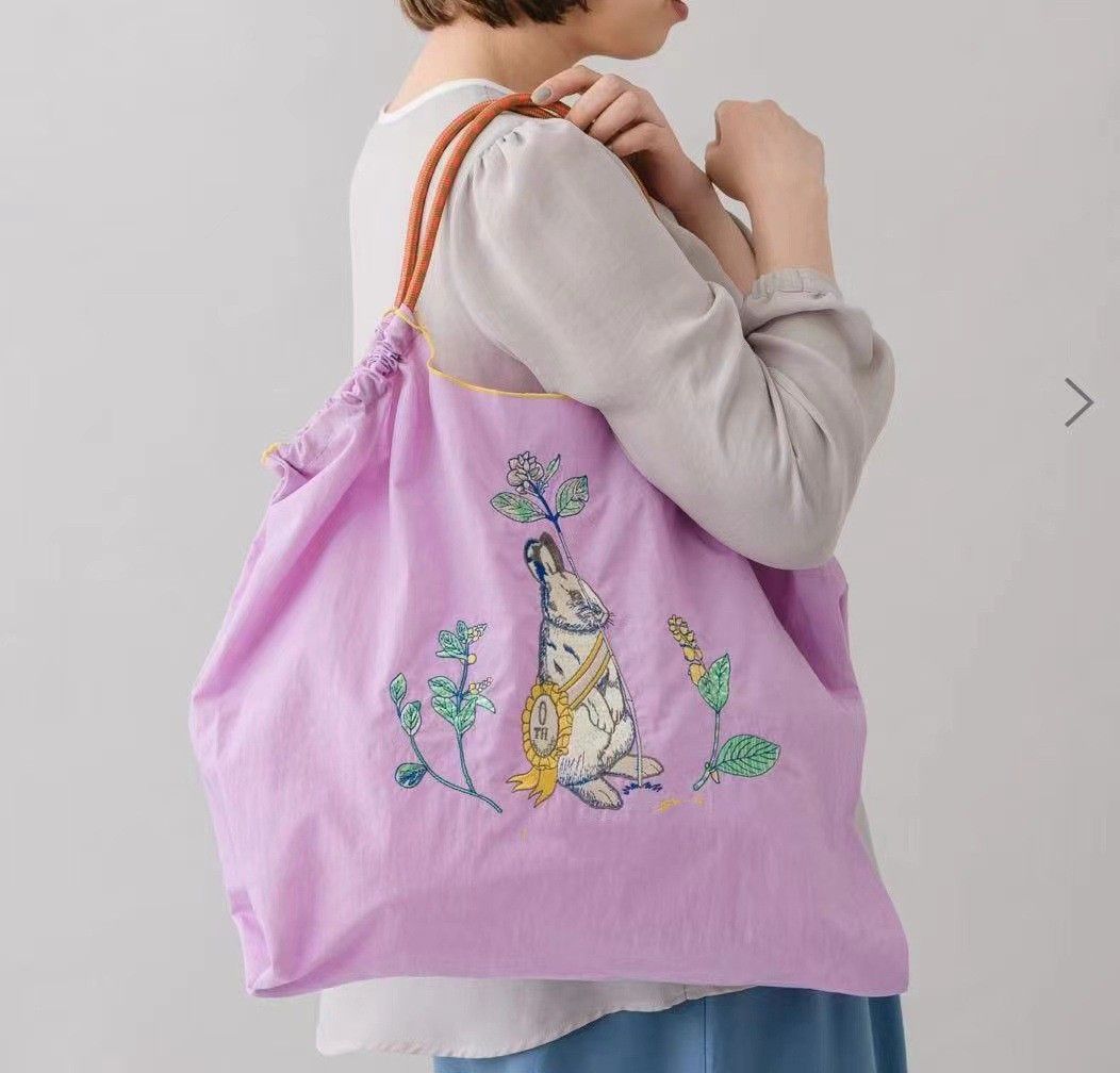 Bolsa de compras impermeable bordada, bolso de nailon, bolso de lona, bolso de tela informal, bolso de mujer, bolso de hombro de gran capacidad, ultraligero image 10