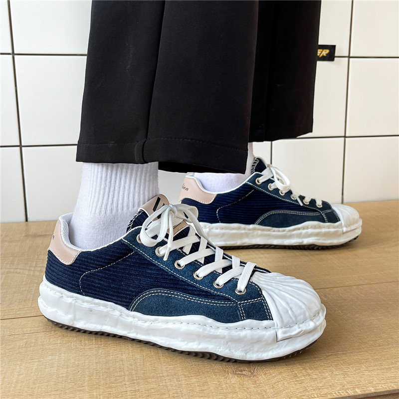 Canvas Dissolver Shoes Seashell Headwear Hong Kong Style Summer Breathable Casual Sneakers Youth Street Big Toe_voghion.com