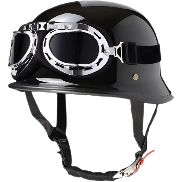 3c German helmet [glossy black] + goggles