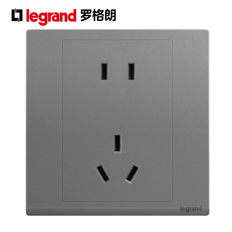 Legrand switch socket panel Langchun S deep sand silver one-open five-hole with dual-control switch household USB socket