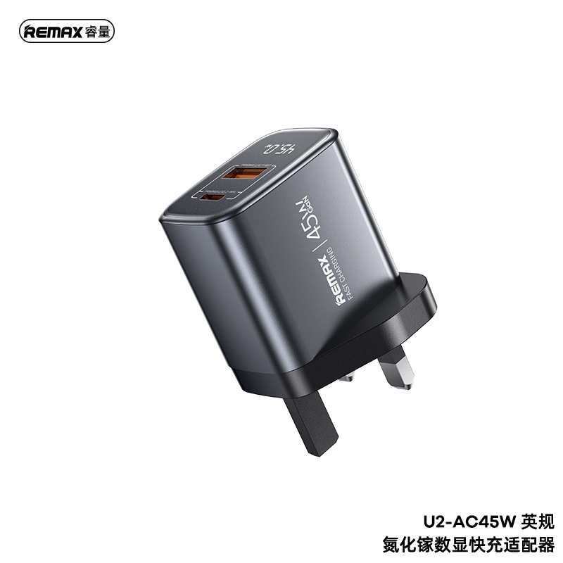 Remax 新しいデジタルディスプレイ携帯電話充電ヘッド 67 ワット超高速充電充電器マルチタイプ C ポート高速充電ヘッド|undefined
