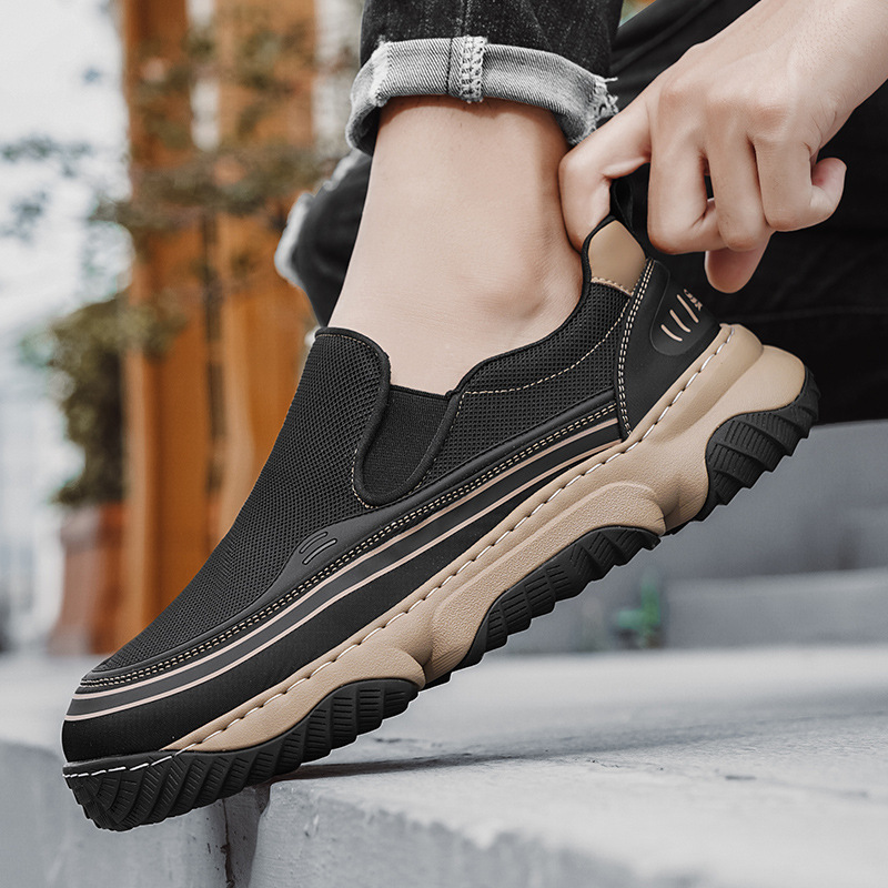 Transfronterizo 2025 nuevo verano casual cuatro estaciones nuevo estilo malla transpirable de un pie moda zapatos de moda comercio exterior masculino al por mayor