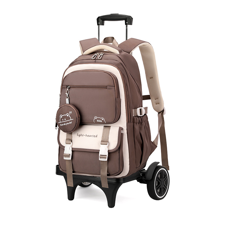 Mochila de tracción de pescado natural para estudiantes de secundaria de nicho multicapa de gran capacidad, mochila de tracción de hombro