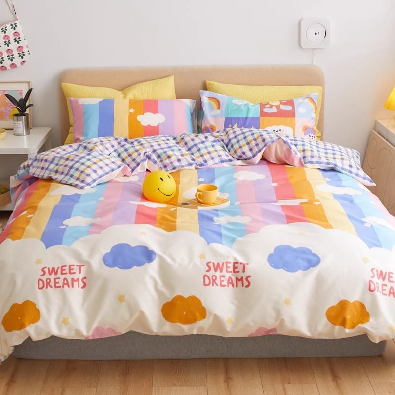 100% algodón colcha cubierta de colcha una sola pieza 150x200x230 algodón cuatro estaciones colcha universal cama de cuatro piezas set4