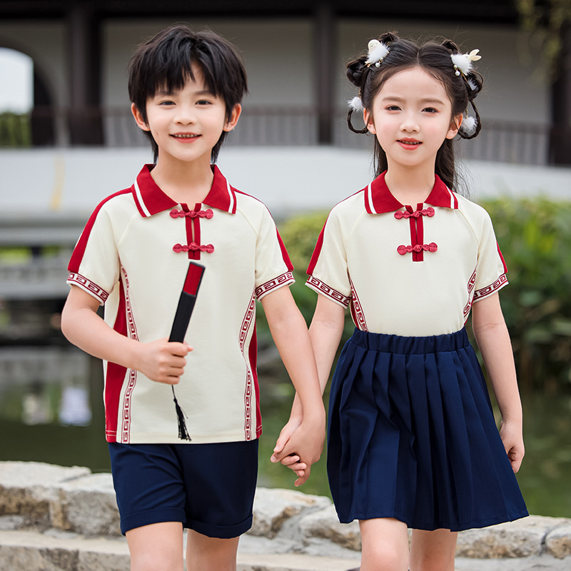 六一合唱演出服中国风幼儿园园服夏季小学生国学汉服女孩古装套装