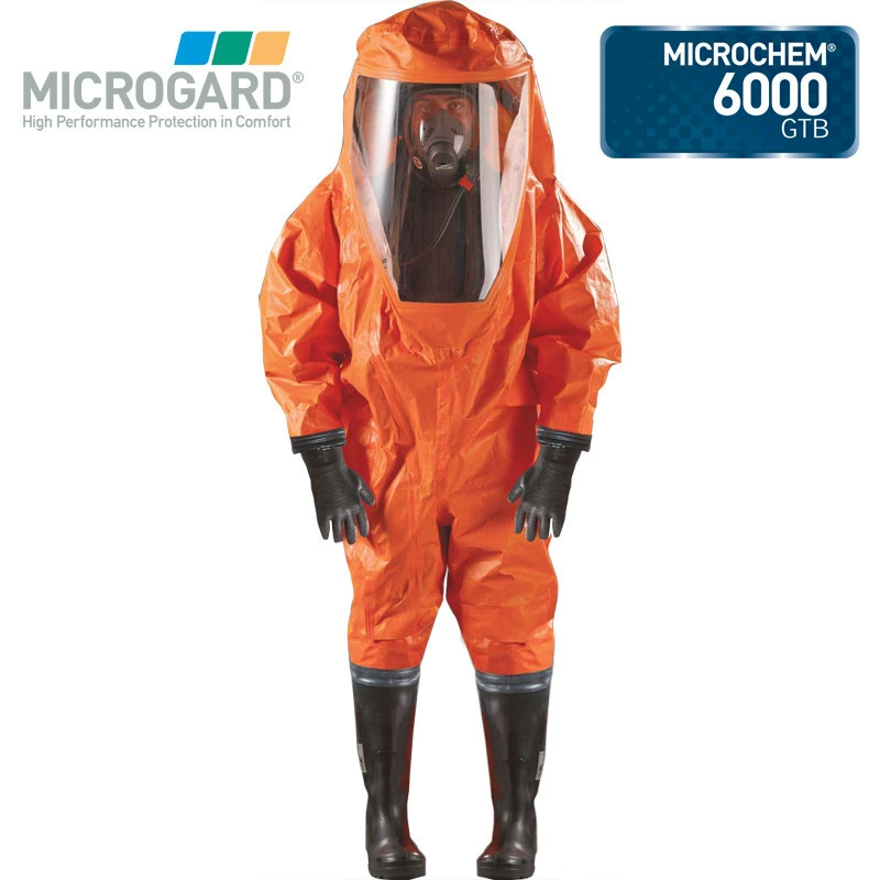 Ansell Micro-защита 6000 тяжелых химических стойких костюмов класса A герметичный полностью закрытый кислотно-щелочной защитный костюм