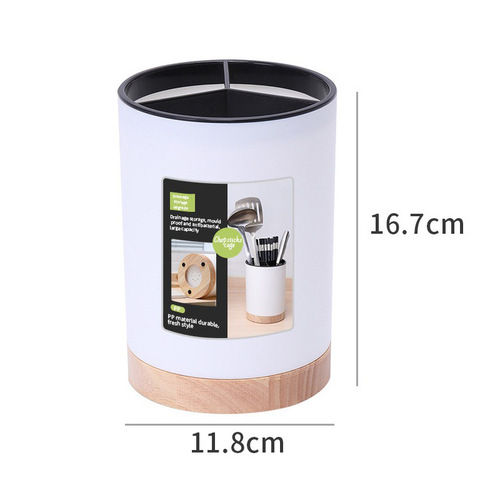 Cross-border Nordic removable draining chopstick cage kitchen oak bottom multi-functional tableware storage bucket storage rack chopstick bucket