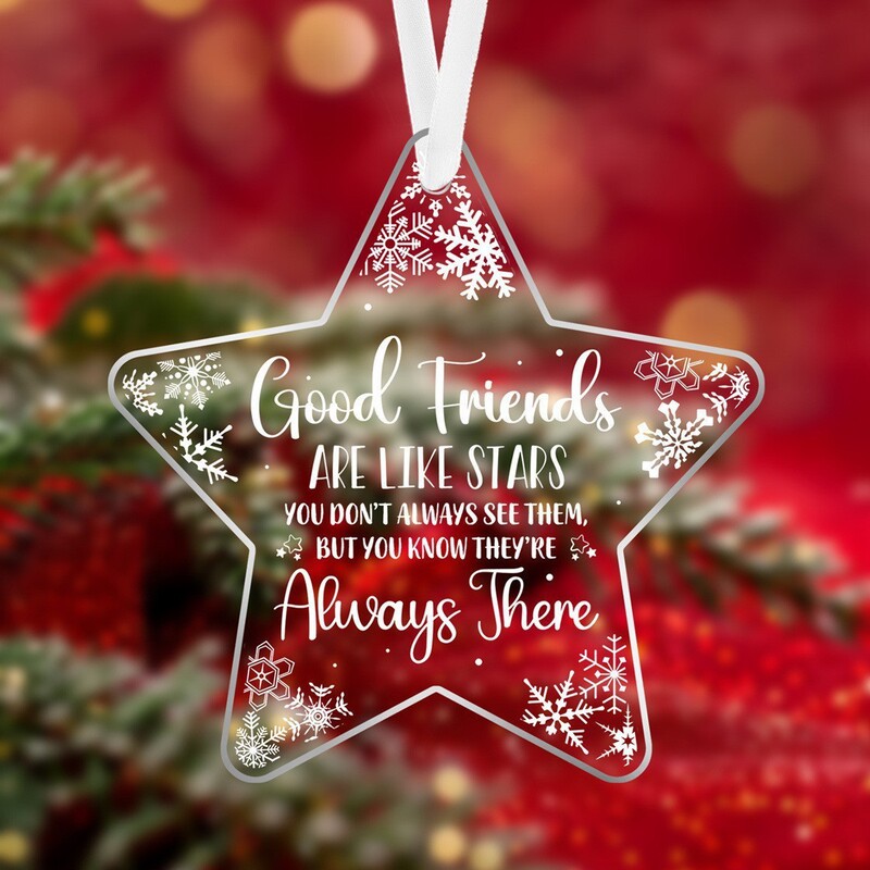 Cross-border best-selling acrylic flat transparent pendants and Christmas tree decorations for lasting friendship with best friends Cross-border best-selling acrylic flat transparent pendants and Christmas tree decorations for lasting friendship with best friends